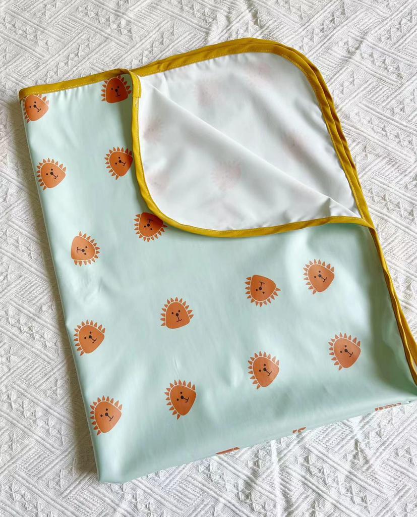 Korean Quilted Breathable Cotton Embroidered Newborn Waterproof Diaper Pad & Bag