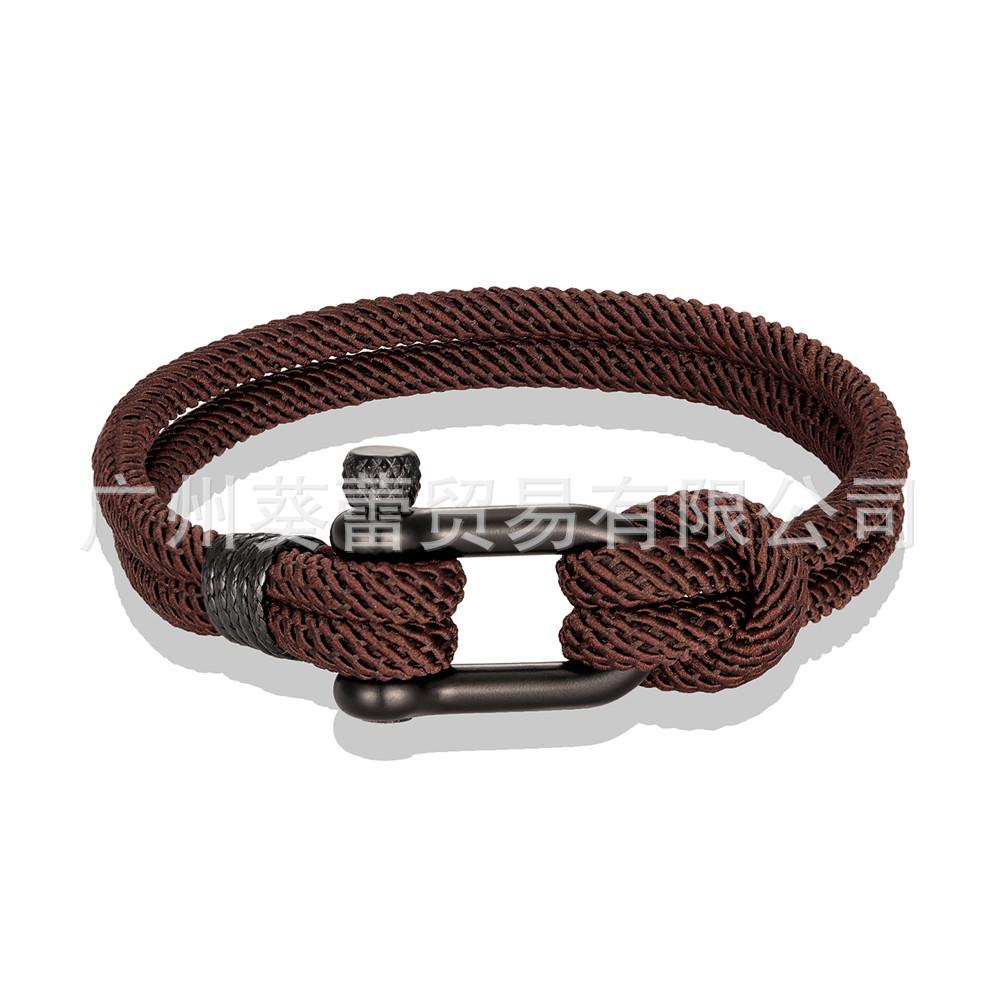 U-shaped Horseshoe Buckle Bracelet Men's Stainless Steel Couple Milan Rope Outdoor Enthusiast Bracelet