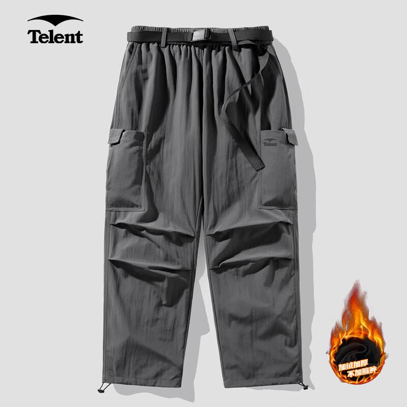 

Tianluntian Men s Outdoor Fleece-Lined Straight-Leg Cargo Casual Pants L
