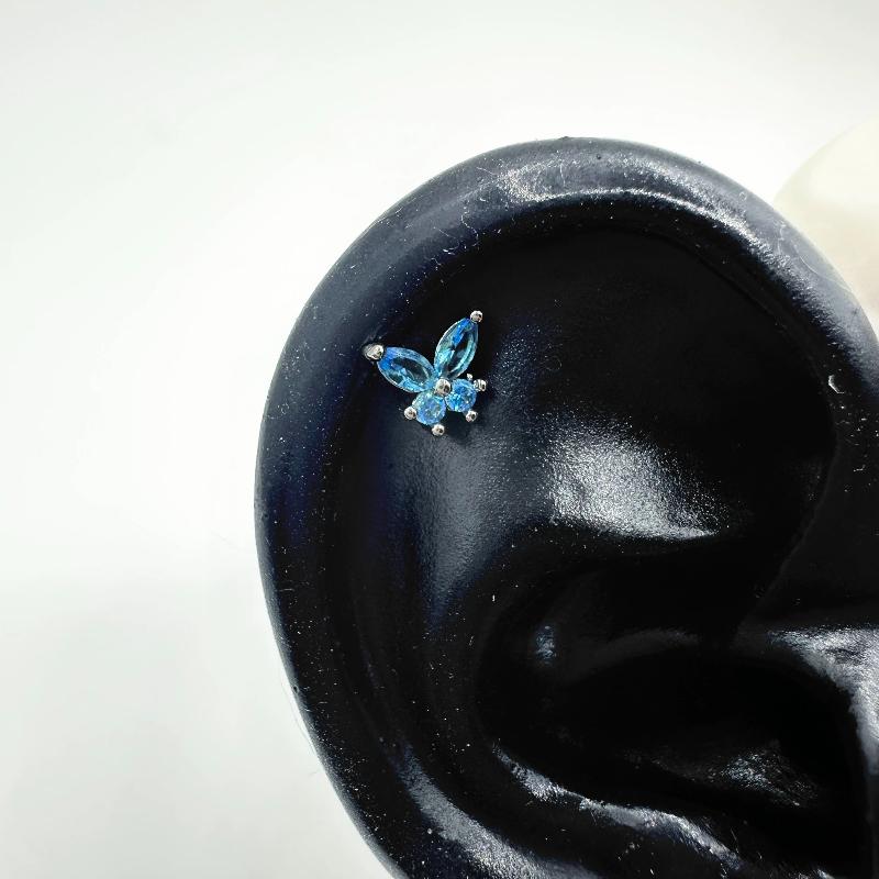 1 Pcs Pink Love Heart Wings Star Pendant Ear Bone Nail 316L Stainless Steel Piercing Earring Punk Jewelry Women Accessories