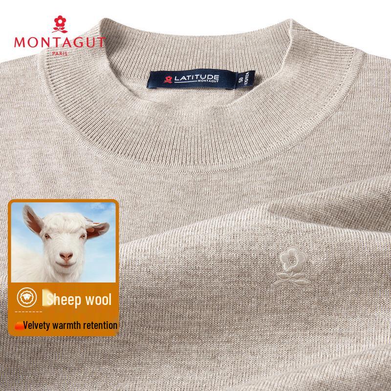 MONTAGUT Men s Wool Blend Round Neck Sweater XL