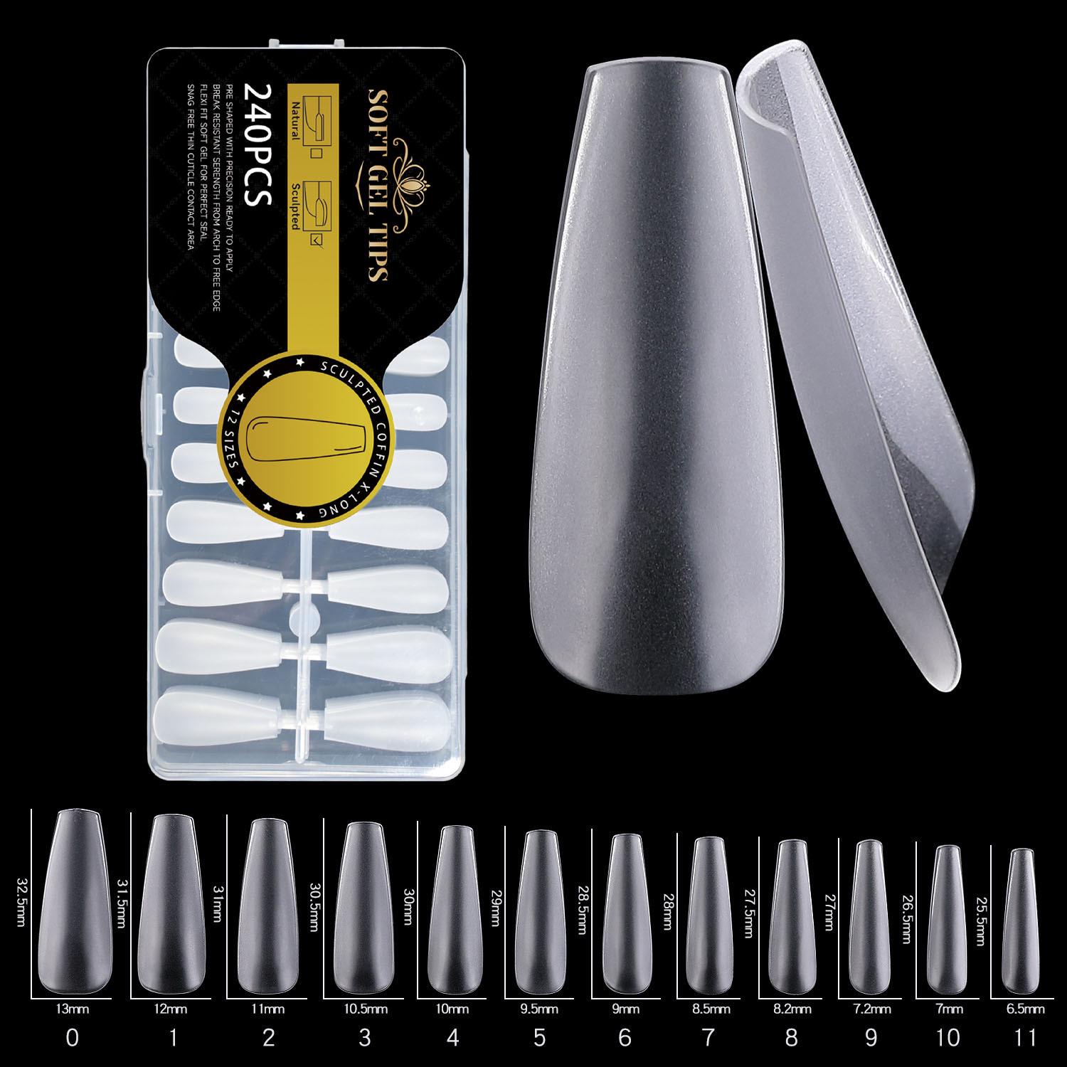 

Seamless Almond Matte Ballet Nail Stickers - Medium-Length, Full-Cover, Water Drop Design