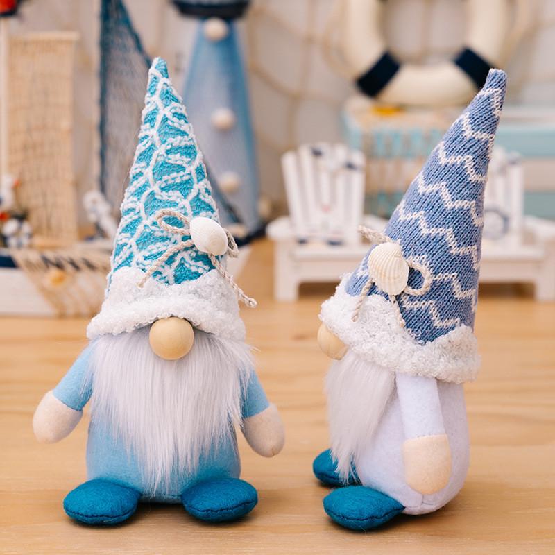 Gnome Charming Oceaninspired Doll With Trendy Knitted Hat For Festive Summer Decor
