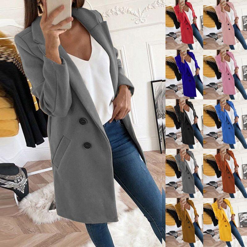 Warm Women Winter Plush Trench Coat Ladies Jacket Overcoat Outwear Casual