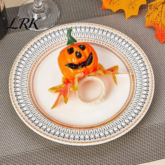 Holiday Table Setting Decor Halloween Napkin Ring, Pumpkin, Eyeball, Spider, Skull Holder Durable Rings for Dinner Decor, Party Supplies Ring