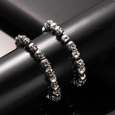 Retro Punk Skull Bracelet: Men's Trendy Cool Dark Style