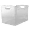Clear Plastic Utility Storage Organizer Bin Set of 3 with Handles Open Top Design Office Supplies Household Items Kitchen Closet