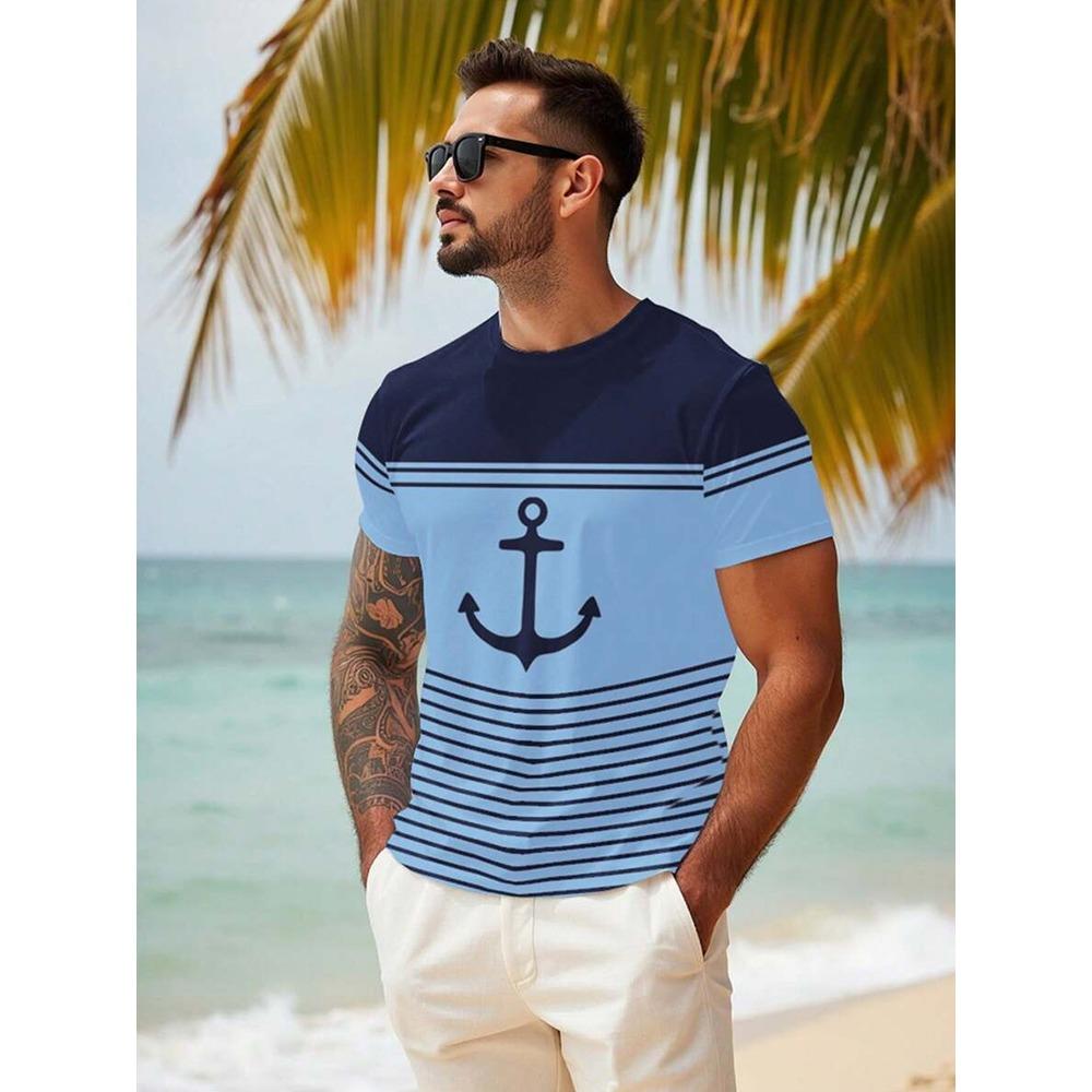 3D Bull Head Print Summer Casual Men's T-shirt Urban Street Fashion Men's Short-sleeved Shirt Outdoor Sports and Fitness Men's S