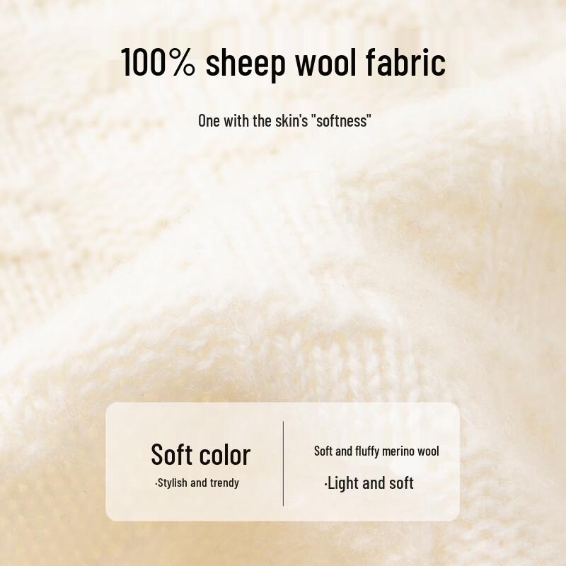 TUHUANG Women's 'Little Fragrance' Style Pure Wool Pullover Sweater