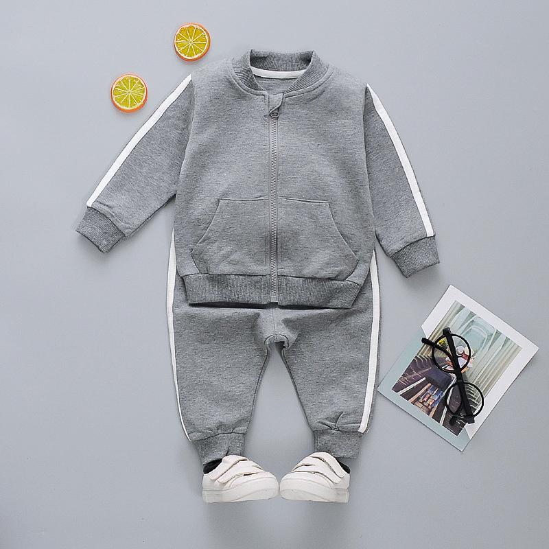 Vår Höst Baby Flickkläder Barn Pojkar Casual Jacka Byxor 2st/Set Småbarnskostym Spädbarnsoutfits Barn Träningskläder