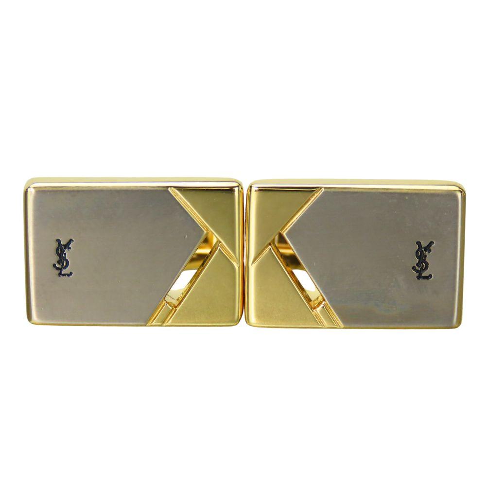 Used YVES SAINT LAURENT Cuffs Metal Gold Silver Plating