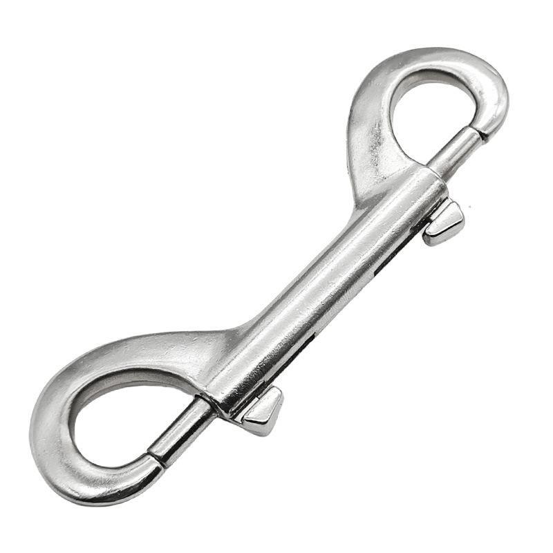 Stainless Steel Dual End Bolt Snap Hook Heavy Duty Anti Rust Clip for Dog Leash Diving Keychain Horse Tack Pet Supplies