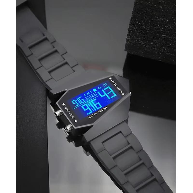 Herren Damen Digitaluhr Sport Wecker Multifunktionale Kampfjet Flugzeug Uhr Paar Armbanduhr Kinder Schüler Uhren