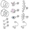 16Pcs 16G Hypoallergenic Cartilage Earrings Set Tragus Conch Helix Studs Daily Jewelry for Women Men