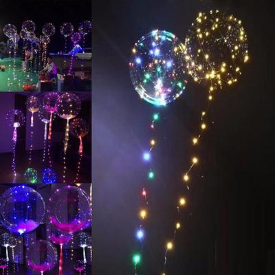 Globo Led Luminoso de 20 pulgadas Transparente Redondo Burbuja Decoración Fiesta Boda