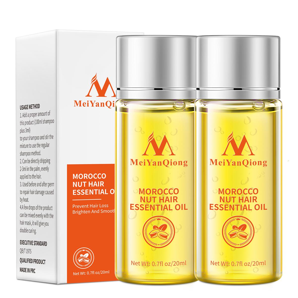 

Масло для волос MeiYanQiong с орехом, против выпадения волос, питательное, для восстановления волос, волосяной фолликул, мягкое и блестящее масло для волос 2pcs