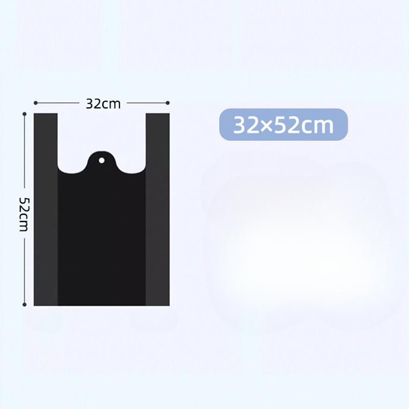 

Сверхплотный мешок для мусора типа «майка»Утолщенный и увеличенный ручной пластиковый пакет для кухни и ванной 50pcs32*52cm чёрный