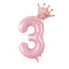 2Pcs 40 Inch Macaron Pearlescent Pink Numbers Foil Balloon Set Mini Size Bow Balloons for Boys Girls Birthday Party Decoration