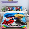 3pcs Ladybug3 Cover Set - Personalized Name, HD Printed Bedding with 1 Cover and 2 Pillowcases - Perfect for Home Decor, Easy Care