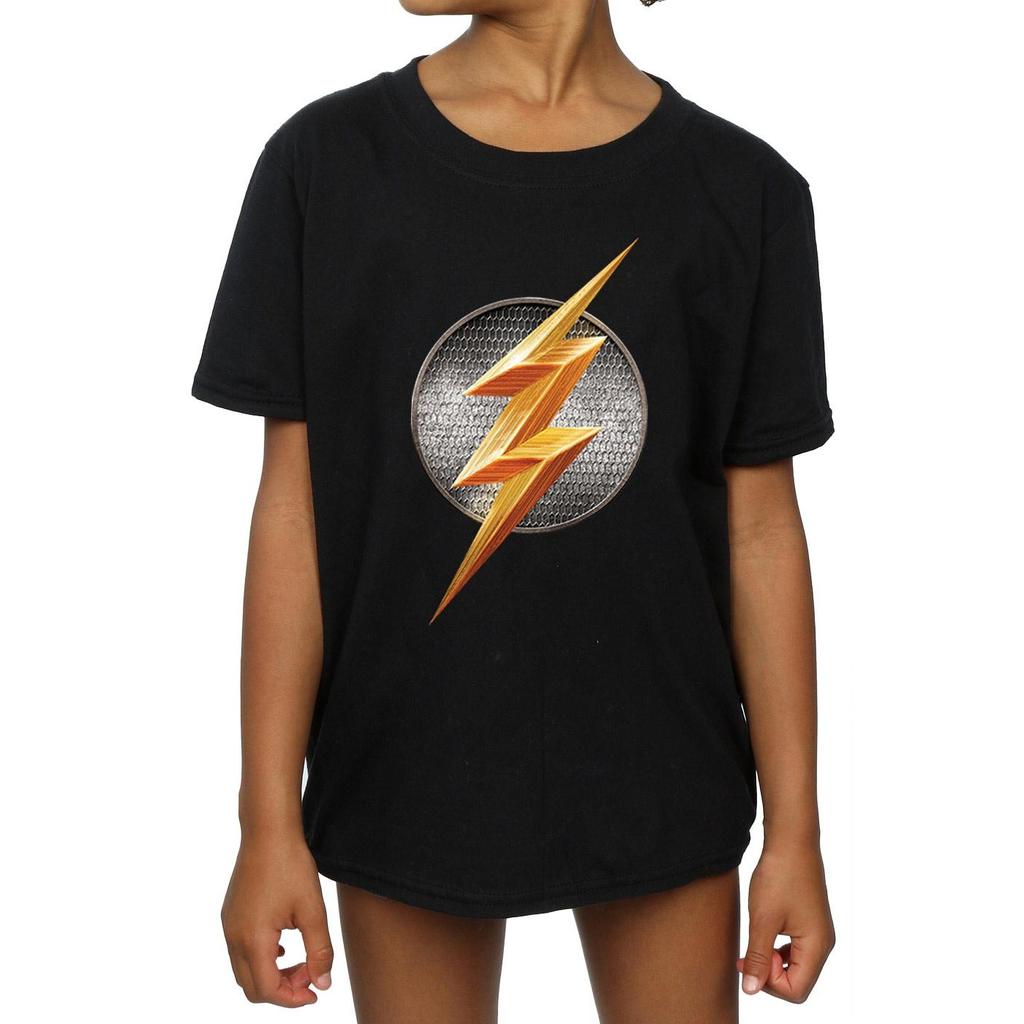 DC Comics Girls Justice League Movie Flash Emblem Cotton T-Shirt