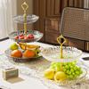 Elegant Gold-Rimmed Two-Tier Fruit Platter