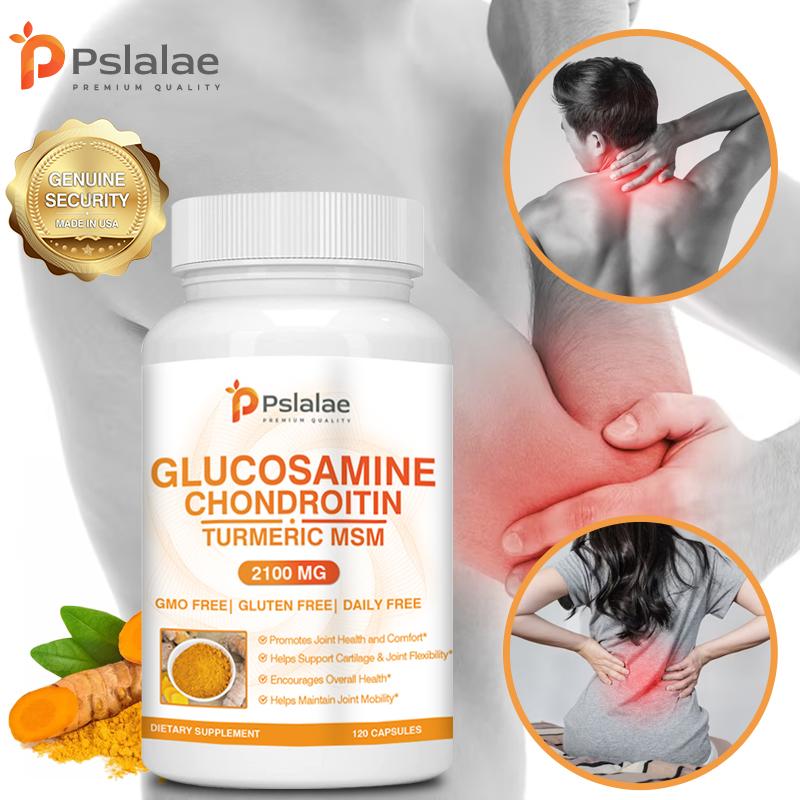 Pslalae - 2100mg Glucosamin Chondroitin Curcumin MSM Komplex Kapseln - Gelenk- und Knochengesundheit