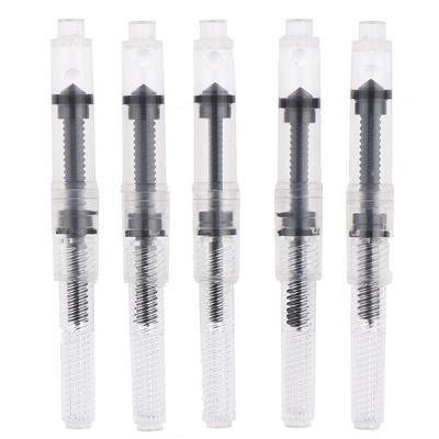 5 Stück Füllfederhalter, kleine schwarze Tinte, Kaliber 2,6 mm, Konverter-Pumpenkartuschen
