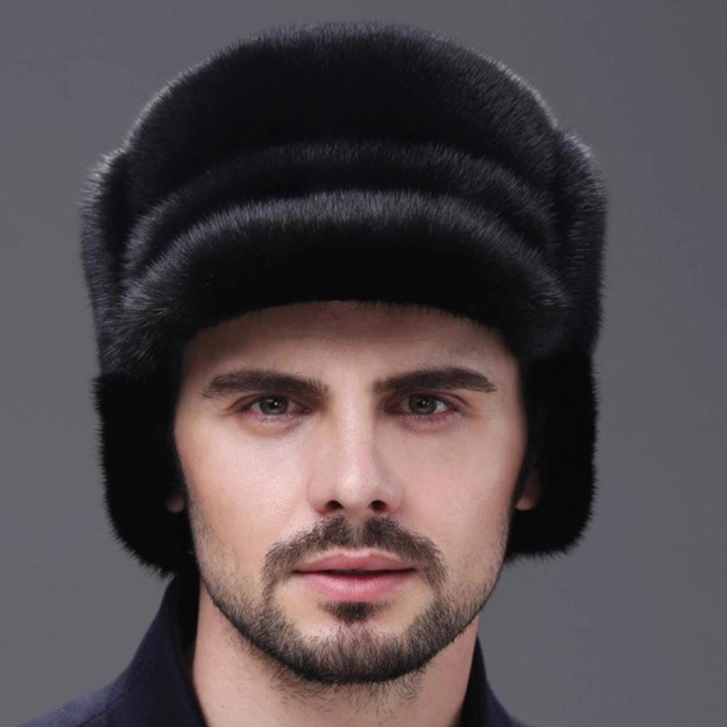 Mink hat men in the elderly mink fleece ear protection warm dad winter whole mink fur outdoor cotton hat