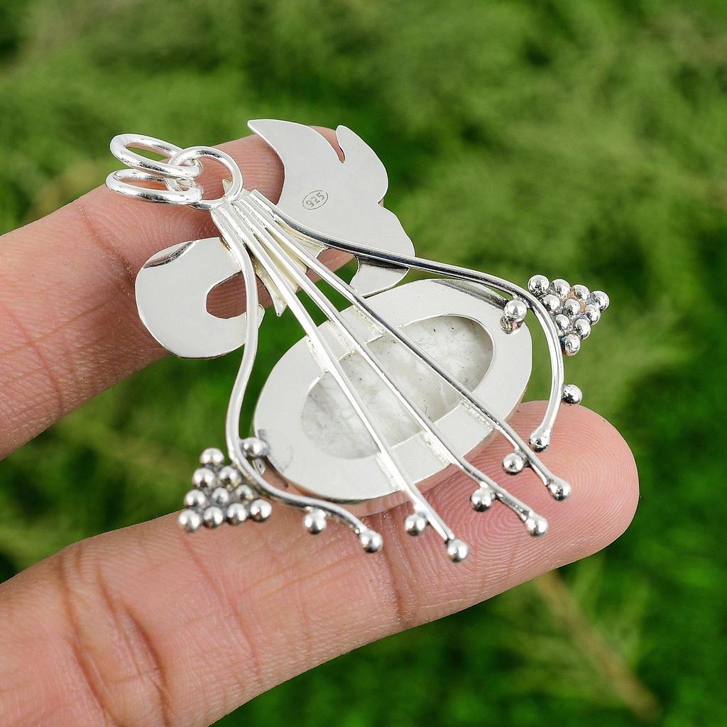 Daughters Day Deal Sterling Silver Howlite Gemstone Trendy Bezel Unique Pendant