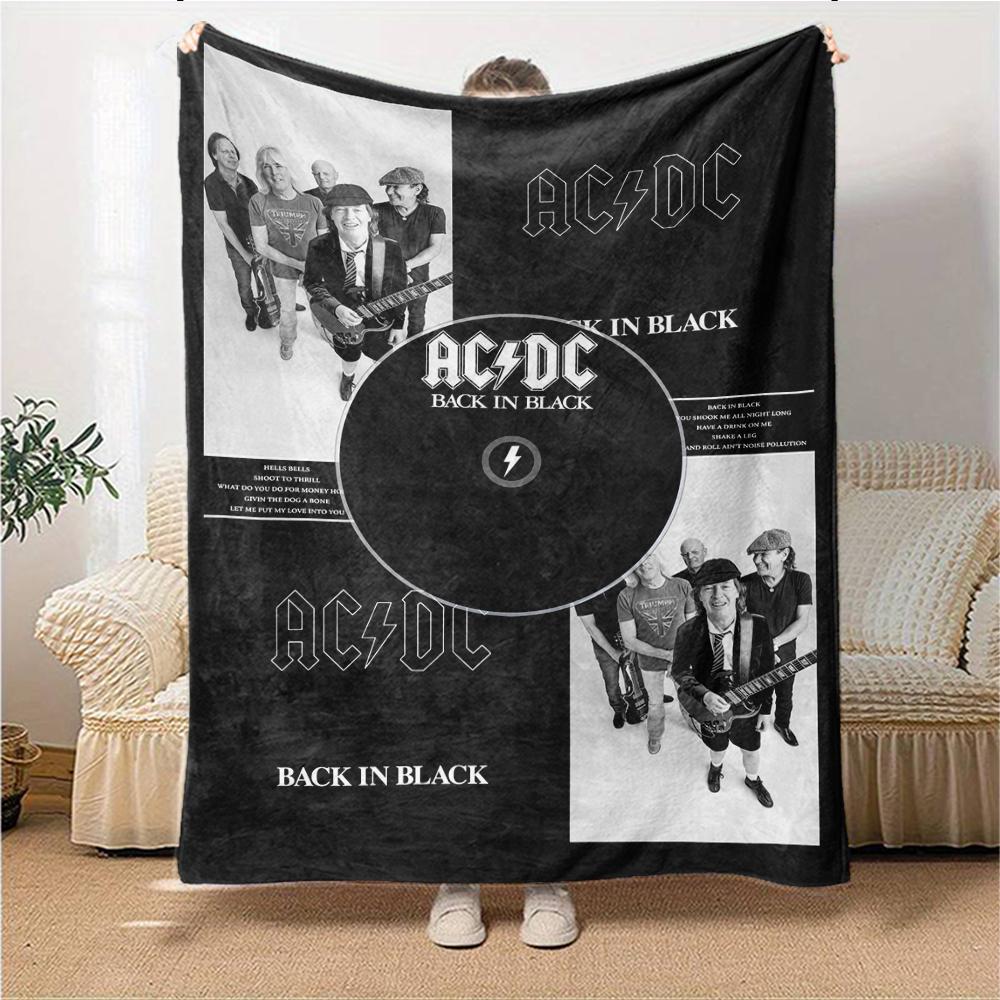 Acdc Back Black Blanket Soft Throw Blanket For Home Bedroom Bed Sofa Travel Office Solid Christmas Blanket