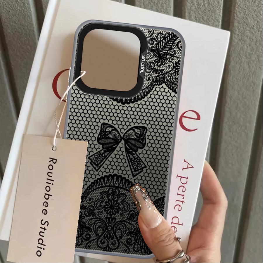 Design Sense Schwarze Spitze Hülle für Xiaomi Redmi Note 9 10 K60 12C A5 10C 13C 9C 9T 14C A1 A2 Plus Rückseite Handyhülle