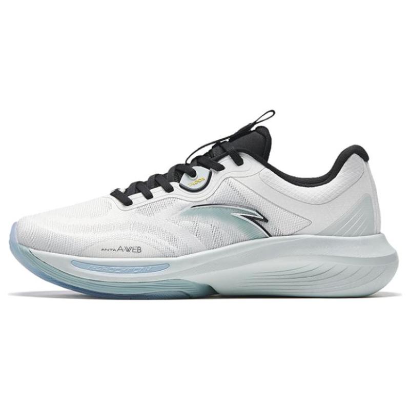 Anta Variety Training Collection Ling Curved Anti Slip Wear Resistant Low Top Training Shoes Men s White Black Cyan Sneakers 112337790-1 40