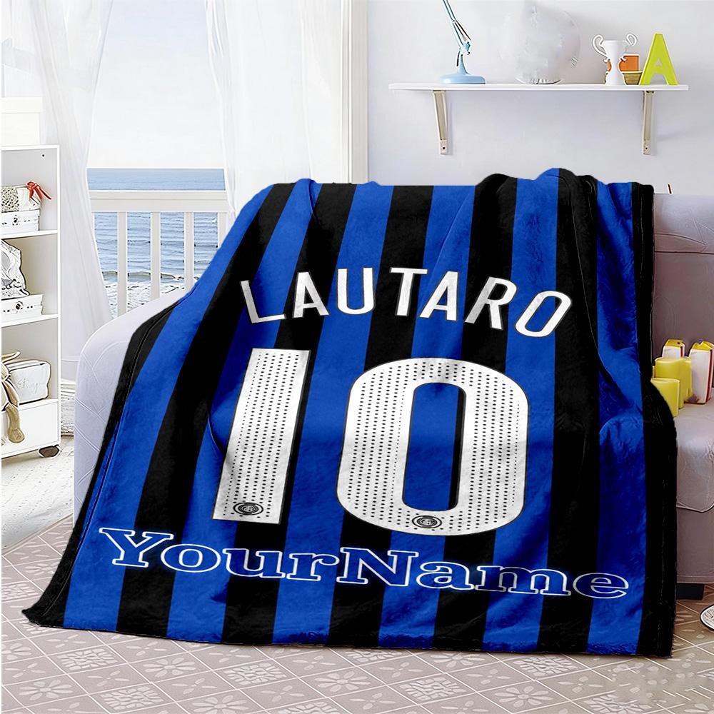 Inter Milan Customize Your Name Blanket Cozy Personalized Blanket Comfortable for Office Chair Office Chair Picnics Four Seasons Universal