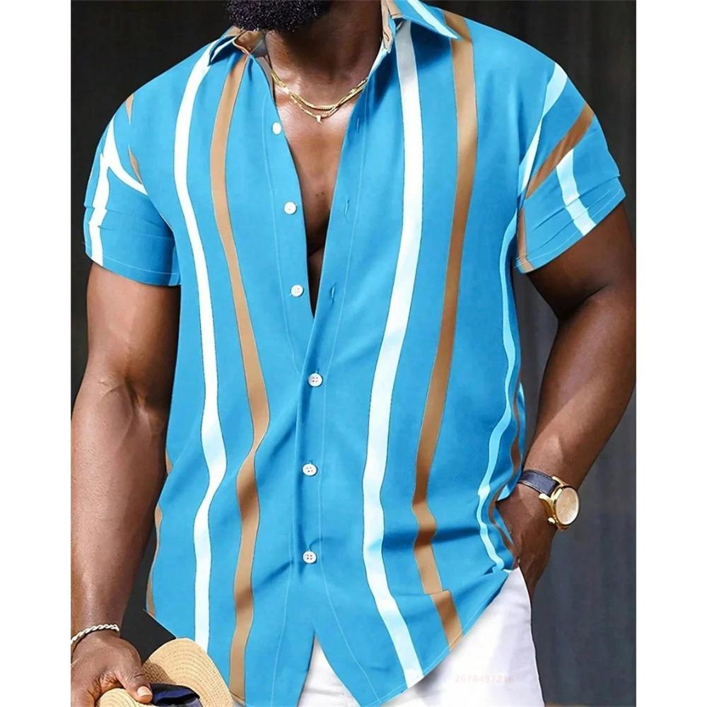 Casual Daily Summer Beach Fashion Casual Men's Short Sleeve Daily Shirt Button Up Shirt Comfortable