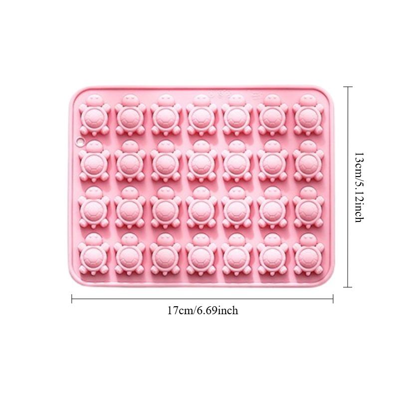 

Versatile Crafting Mold, 28-Cavity Small Turtle Silicone Mold for DIY Jewelry, Crafts, Epoxy Resin, Clay - Flexible рожевий