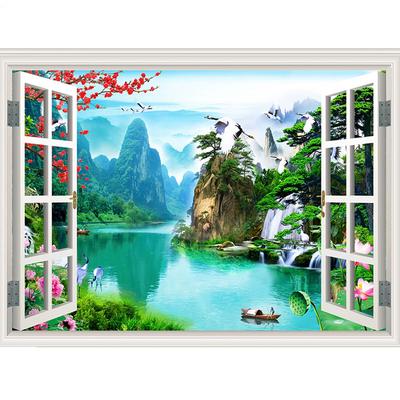 Diamantmalerei Fensterlandschaft Mosaik Diamantstickerei