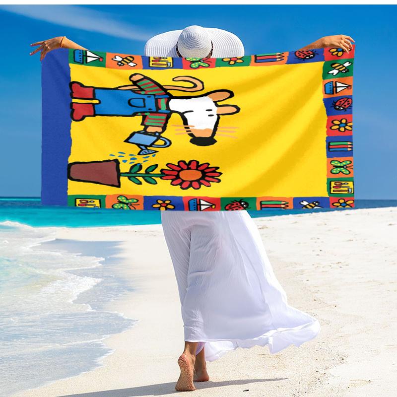 Ultra Soft Beach Towel with Maisy Mouse Theme,Ideal for Pool,Camping, Diving,Perfect Travel Essential, Vibrant Beach Towel.