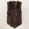 OFTBUY Winter Thickened Warm V-neck Natural Fox Fur Woven Fur Vest Women's Short Korean Style Casual Elegant