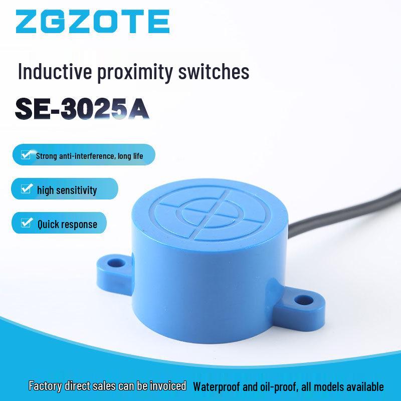 Round Inductive Sensor SE-3025A, DC 3-Wire NPN NO, 6-36V Metal Sensing Proximity Switch