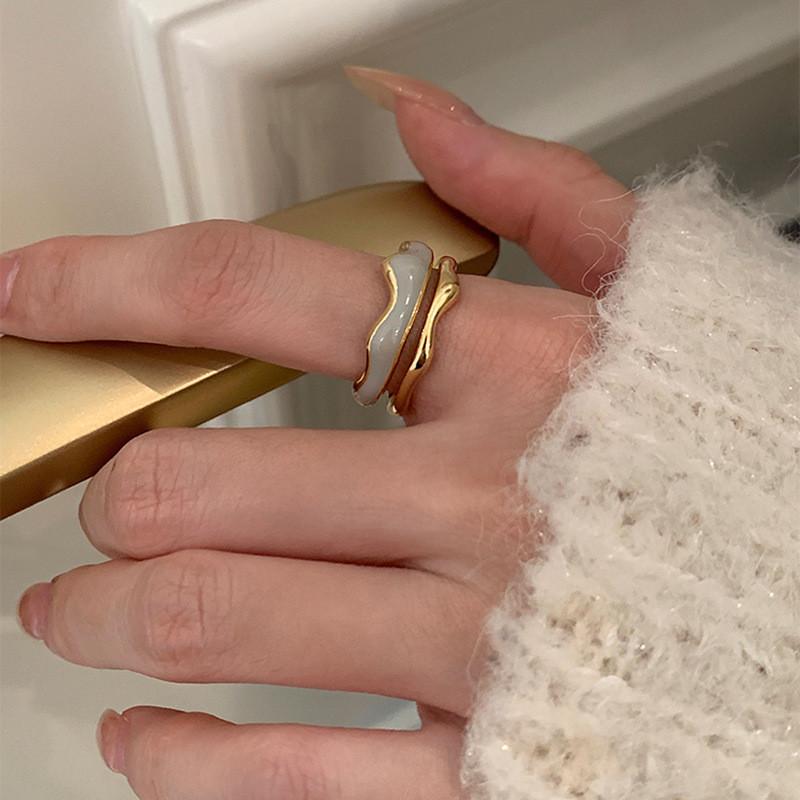 Geometric Chic Adjustable Copper Ring For Women In 2023 With Elegant Pattern Checkerboard