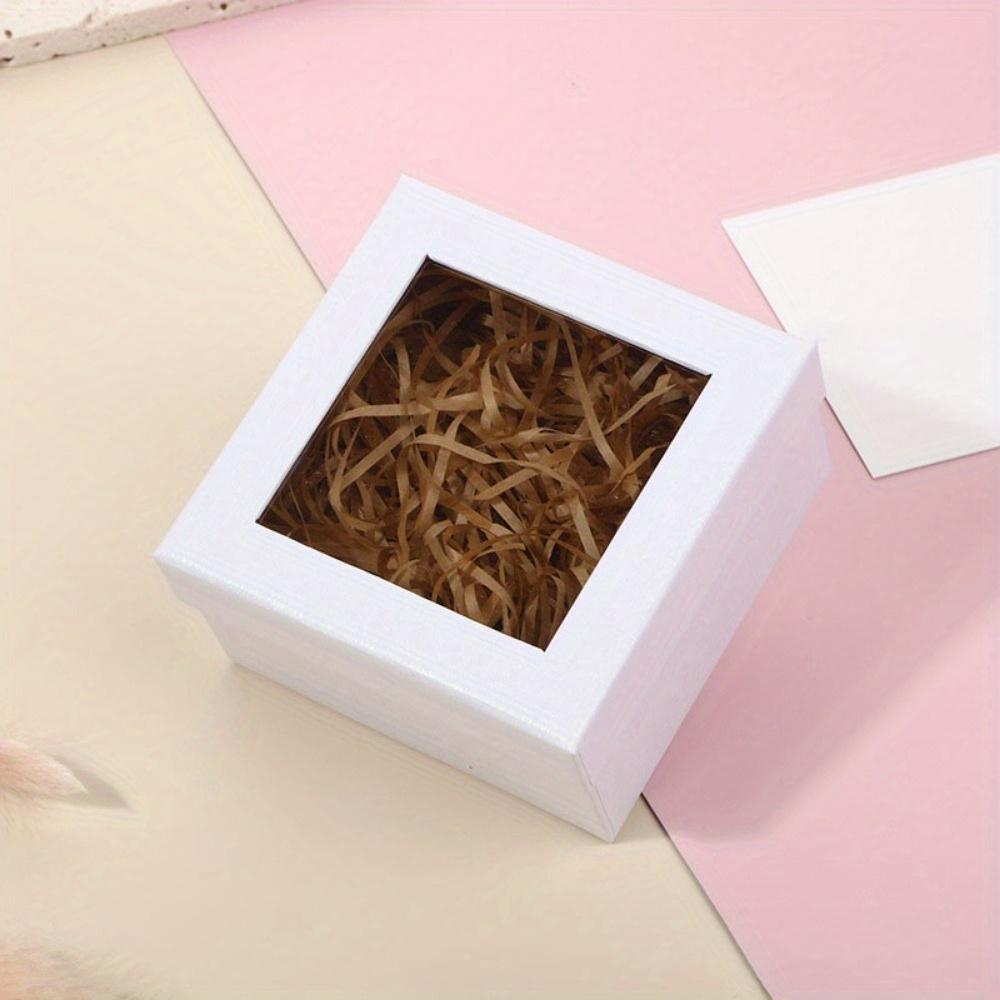 6pcs Kraft Paper Boxes with Window Gift Packaging Small Treat Boxes Soap Mini Treat Wrap Boxes for Wedding Party Jewelry Making Display
