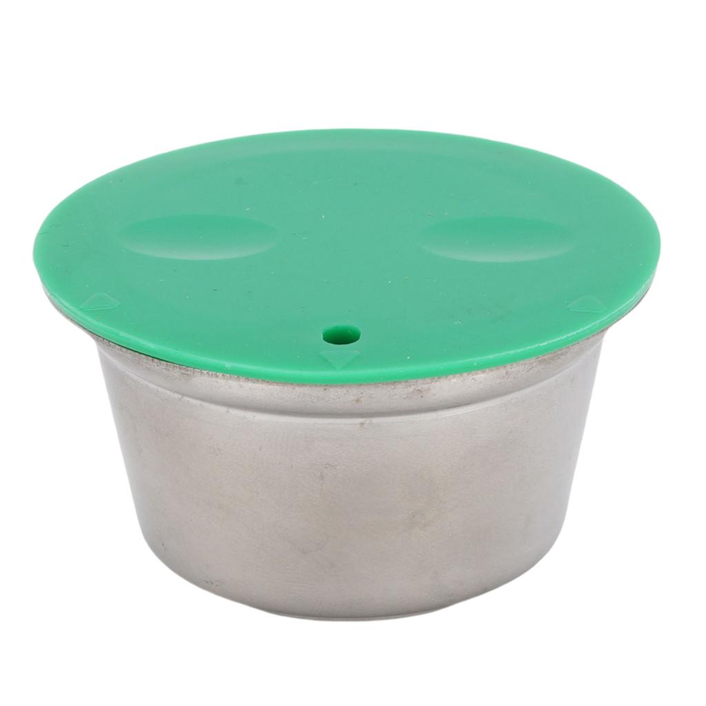 Kaffeekapsel aus Edelstahl Wiederverwendbar Nachfüllbar Kaffeepad-Becher mit Silikondeckel Passend für Dolce Gusto Kaffeemaschine