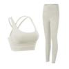 Women's Nude Yoga Suit: Cross-Back Sports Bra & High-Waist Hip-Lift Yoga Pants