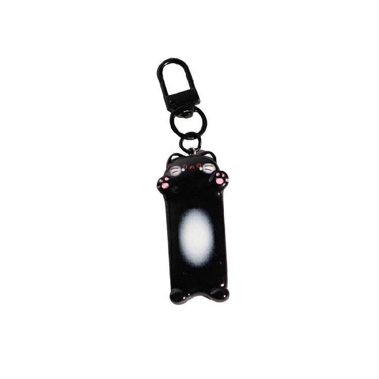 

Elegant Cat Shape Keychain Nontoxic Material Compact Companion for Everyday Essential Storage чорний
