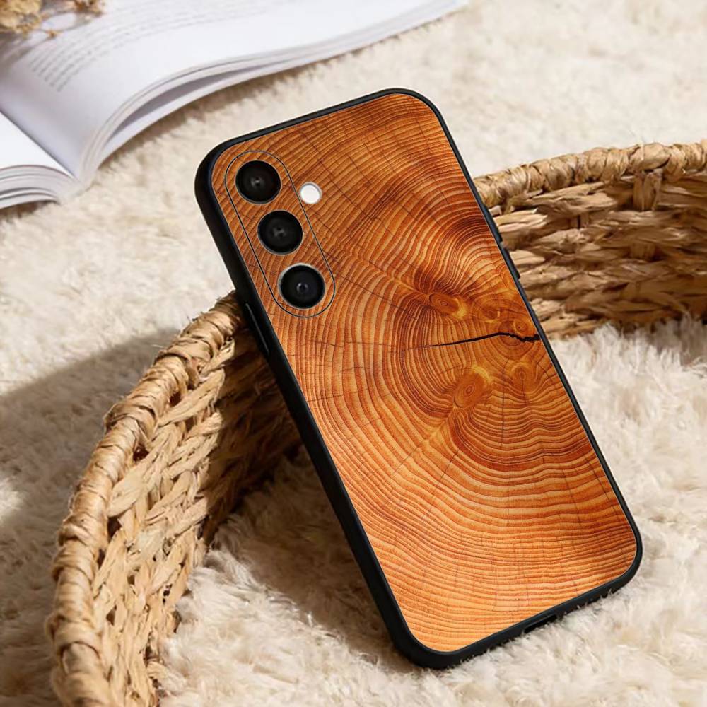 Natural Wood  Phone Case For Samsung Galaxy A91,80,73,72 ,71,53,52,32 ,31,22,21s,20,Soft Black Case