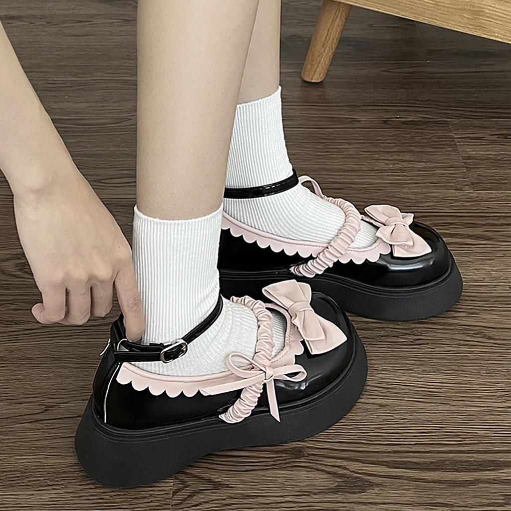 Spring Japanese jk cute bow big head shoes new soft sister college style Mary Jane small leather shoes women's shoes