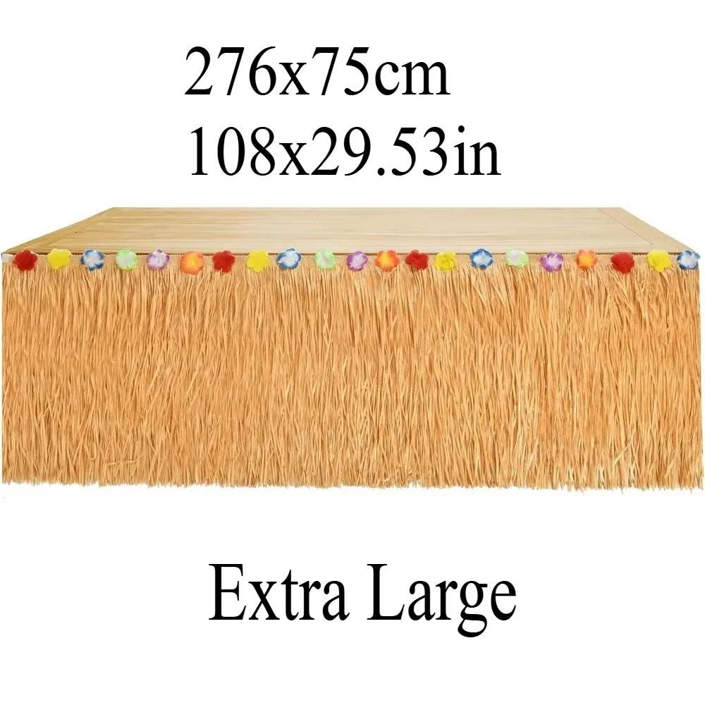 Luau Gras Tischrock Hawaiianische Blumen-Grasröcke für Luau Party Sommer Tropische Hawaiianische Party Dekorationen