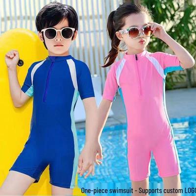 Costume intero unisex per bambini, ad asciugatura rapida e protezione solare, per allenamento e sport