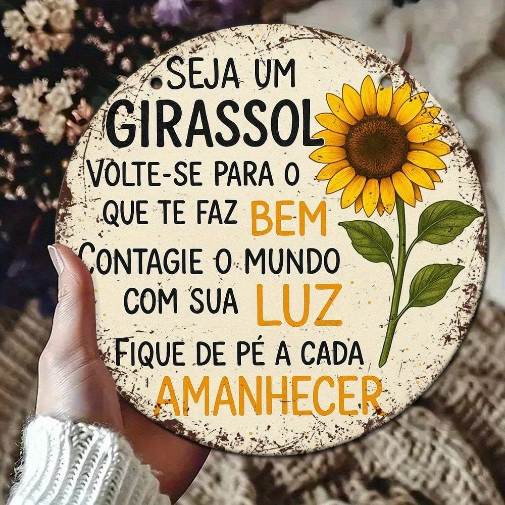 

Vintage Sunflower Metal Sign Wall Art 20x20 cm