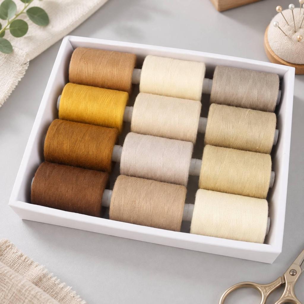 12 Pieces 402 Polyester Thread Spool Beginner-Friendly with 1000 Yards of